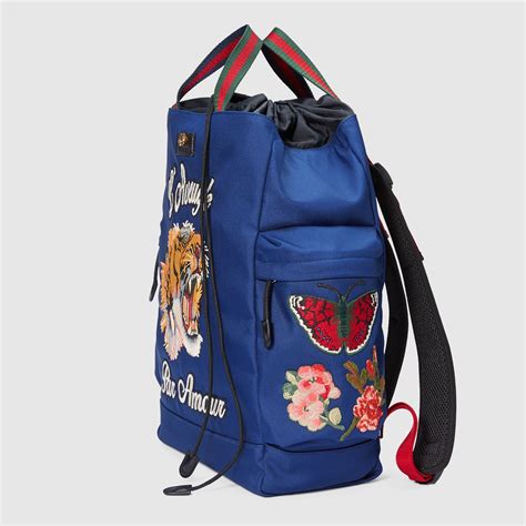 gucci embroidered drawstring backpack|gucci clearance backpacks.